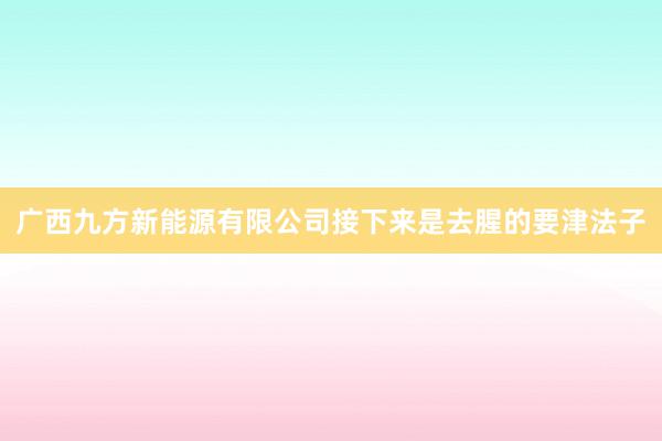 广西九方新能源有限公司接下来是去腥的要津法子